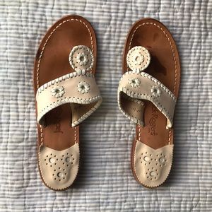 EUC Jack Rogers “Jack’s Flat Sandal” in White / Cream